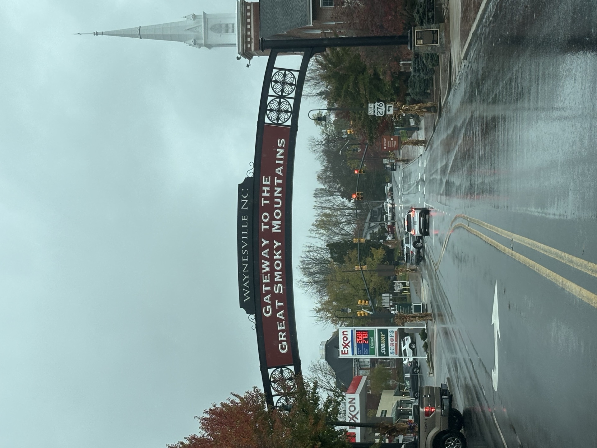 Waynesville Gateway to the Great Smoky Mountains arch over Main Street